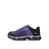 Timberland Pro Women's Powertrain Sport Alloy-Toe Work Shoe Black/Purple A1H1S Lateral View