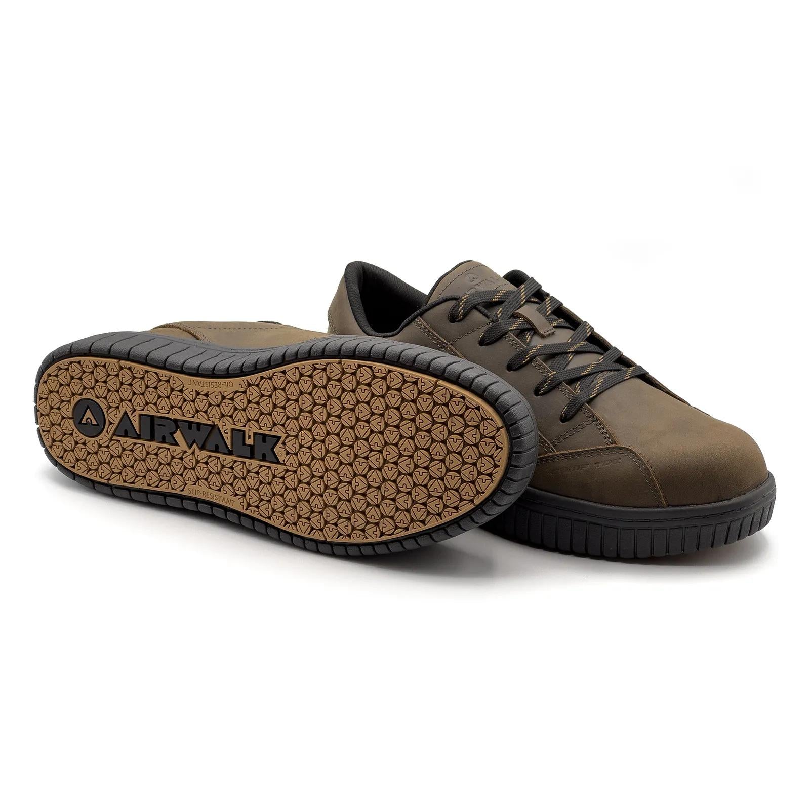 Airwalk Camino Met Leather CT Women's Shoe - Dark Coffee – Steel Toes