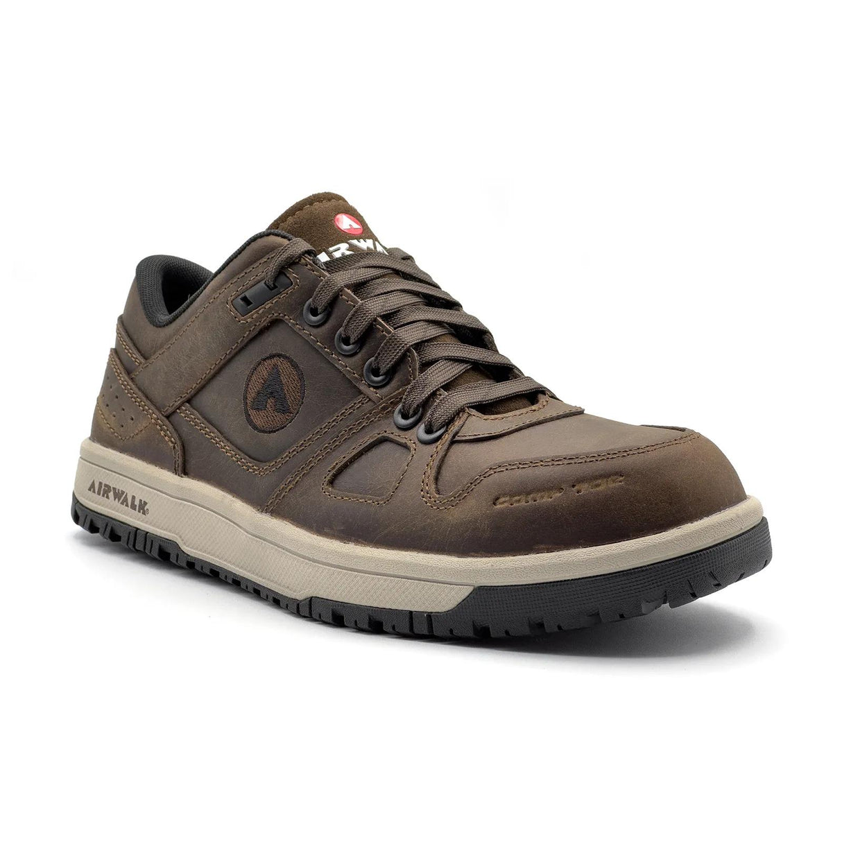 Airwalk Mongo Leather Composite Toe Work Shoes – Chocolate Brown 2