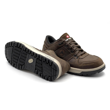 Airwalk Mongo Leather Composite Toe Work Shoes – Chocolate Brown 6