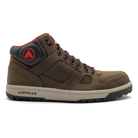 Airwalk Mongo Leather Composite Toe Work Shoes – Medium Brown 1