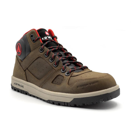 Airwalk Mongo Leather Composite Toe Work Shoes – Medium Brown 2