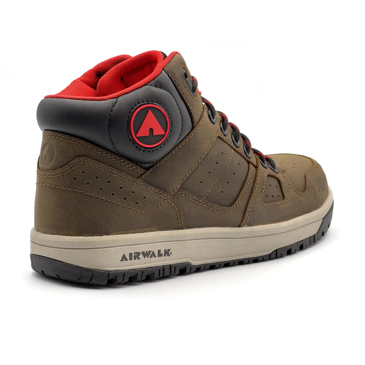 Airwalk Mongo Leather Composite Toe Work Shoes – Medium Brown 5