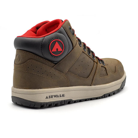 Airwalk Mongo Leather Composite Toe Work Shoes – Medium Brown 5