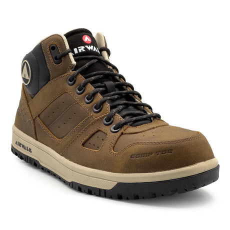 Airwalk Mongo Leather SD10 Women’s Composite Toe Mid Work Boots – Brown 2