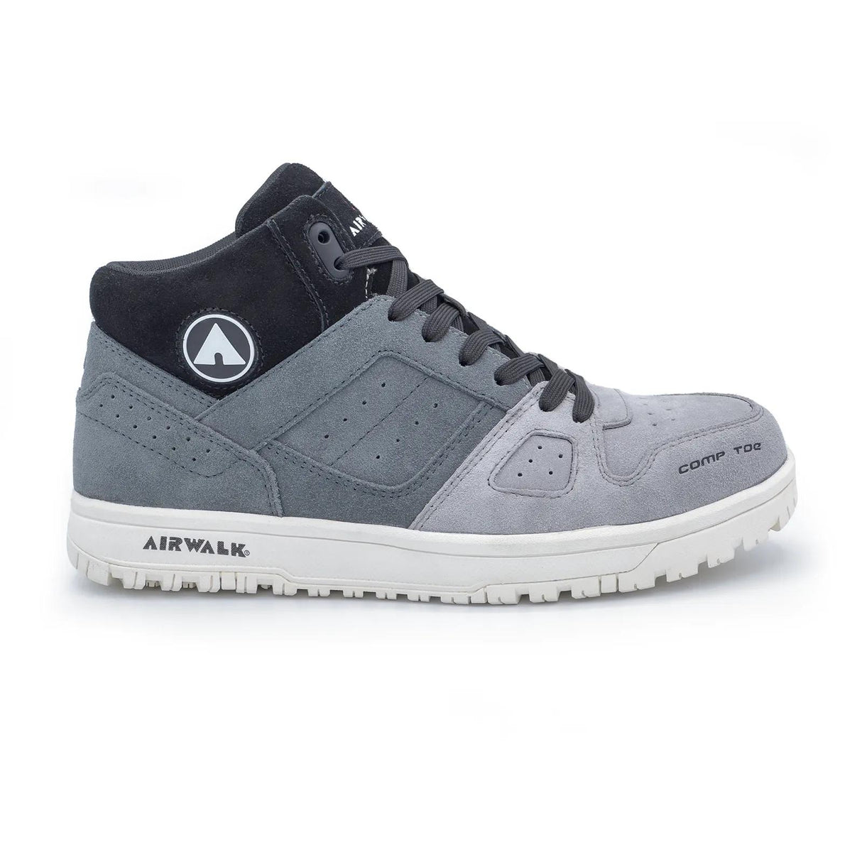 Airwalk Mongo Suede Mid Composite Toe Work Boots – Grey/White 1