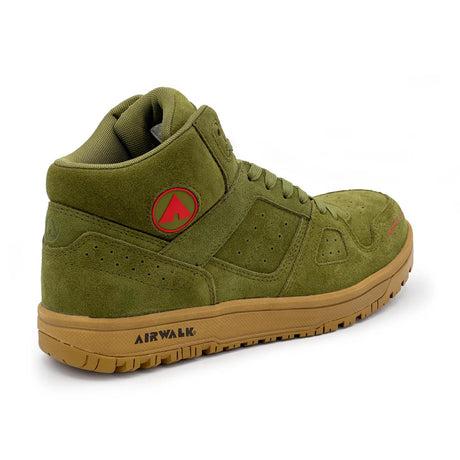 Airwalk Mongo Suede Mid Composite Toe Work Boots – Olive/Gum 5