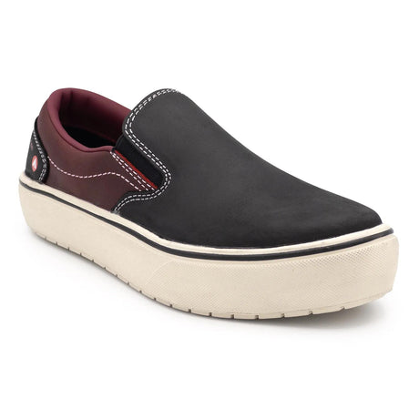 Airwalk Venice Leather Slip-On Women’s Composite Toe Work Shoes – Black/Tawny Port 2