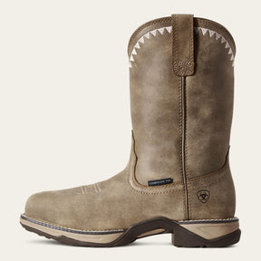 Ariat Anthem Deco Square Toe Composite Toe Work Boot in Brown Bomber, side view