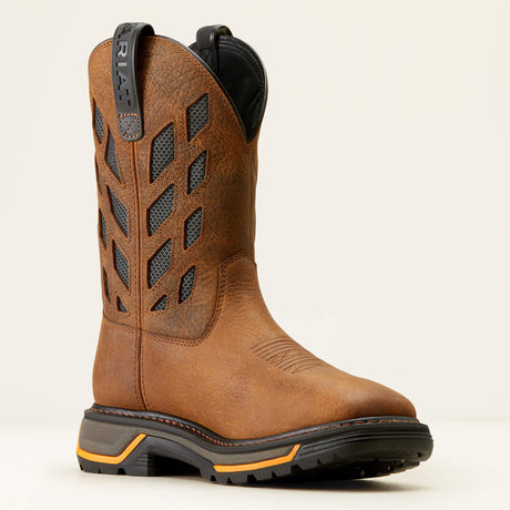 Ariat Big Rig Tread VentTEK Wide Square Toe  Work Boot in Earth, medial view