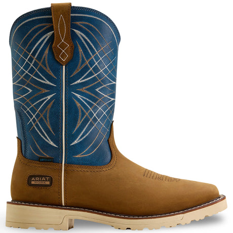 Ariat Activator Waterproof Wide Square Toe  Work Boot in Dusted Brown, side view