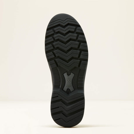 Ariat Turbo Chelsea Waterproof Work Boot in All Black, sole view