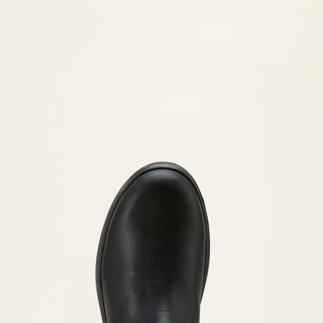 Ariat Turbo Chelsea Waterproof Work Boot in All Black, toe view