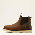 Ariat Rebar Wedge Chelsea Waterproof Work Boot in Distressed Brown, side view