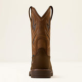 Ariat Activator VentTEK Waterproof Wide Square Toe  Work Boot in Dark Brown, heel view