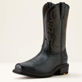 Ariat Ironside Square Toe Steel Toe Work Boot in Black Dragon Print, three-quarter front view