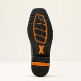 Ariat Ironside Square Toe Steel Toe Work Boot in Black Dragon Print, sole view