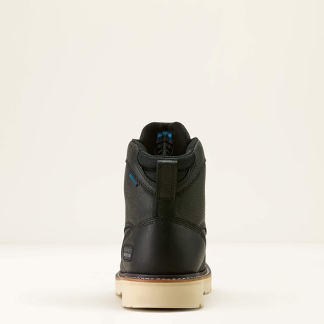 Ariat Rebar Lift 6" Waterproof Work Boot in Black, heel view