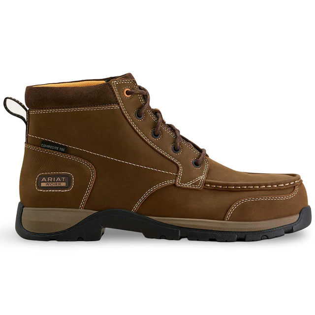 Ariat Edge Chukka 6" Composite Toe Work Boot in Dark Brown, side view