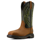 Ariat WorkHog XT Coil Wide Square Toe Carbon Toe Work Boot in Earth, three-quarter front view