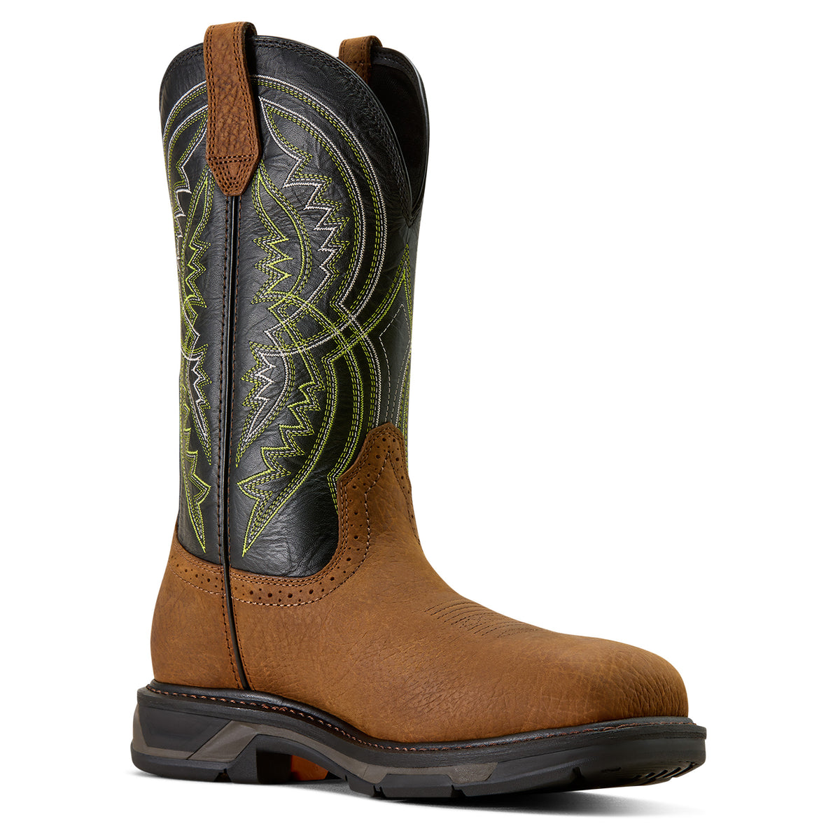 Ariat WorkHog XT Coil Wide Square Toe Carbon Toe Work Boot in Earth, medial view
