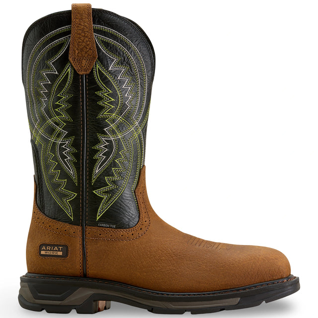 Ariat WorkHog XT Coil Wide Square Toe Carbon Toe Work Boot in Earth, side view