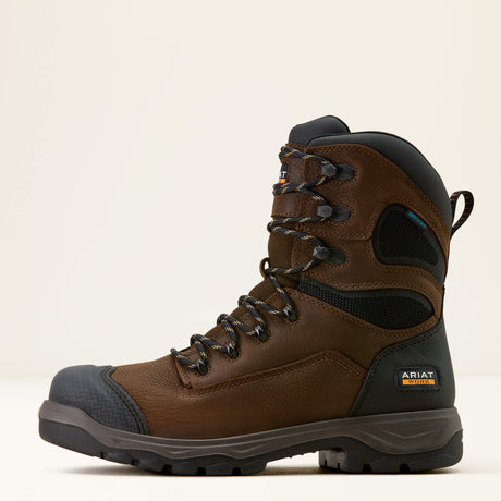 Ariat Turbo Duratread 8" Waterproof  Work Boot in Rich Brown, side view