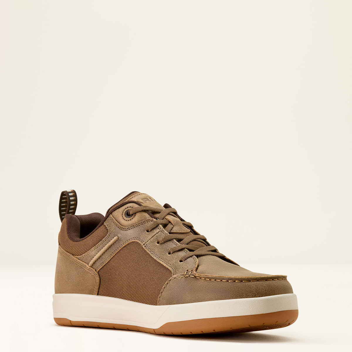 Ariat Outmatch Composite Toe Work Shoe in Brown Bomber, medial view