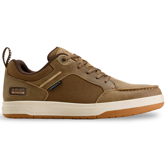 Ariat Outmatch Composite Toe Work Shoe in Brown Bomber, side view