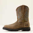 Ariat Sierra Shock Shield Wide Square Toe Steel Toe Work Boot in Brown Bomber, side view