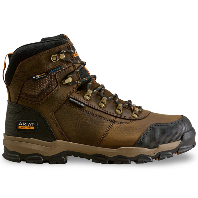 Ariat Stryker Neo 6-inch waterproof composite toe work boot in Dark Brown, style 10080450, side view