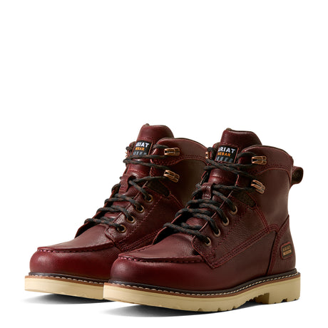 Ariat Rebar Lift Work Boot in Cranberry, pair view