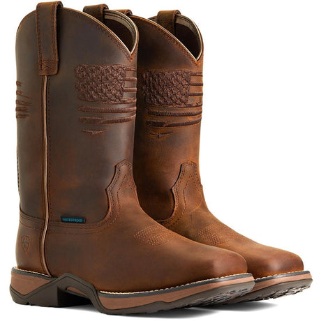 Ariat Anthem Patriot Women's Waterproof Composite Toe Work Boot - Brown Profile View