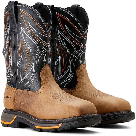 Ariat Big Rig BOA Composite-Toe Waterproof Work Boot Natural Tan Profile View