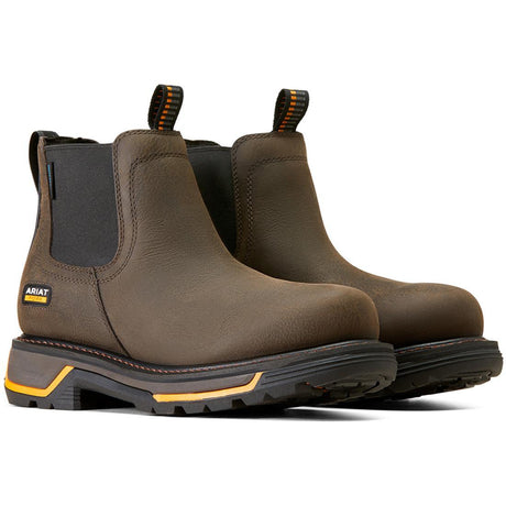 Ariat Big Rig Soft-Toe Waterproof Chelsea Boot Iron Coffee Profile View