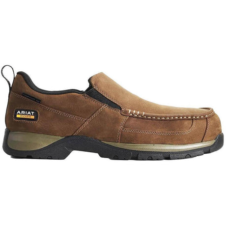 Ariat Edge LTE Composite-Toe SD Slip-On Work Shoe Dark Brown Profile View