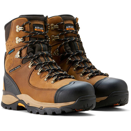 Ariat Endeavor 8 inch Carbon-Toe Waterproof Insulated Work Boot Dusted Brown Profile View
