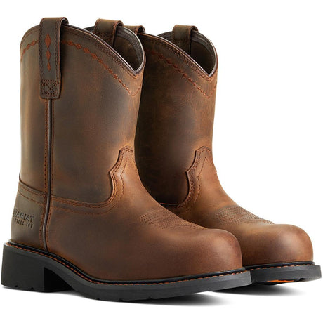 Ariat Fatbaby Work Women's Pull-On Steel Toe Work Boot - Brown Profile View