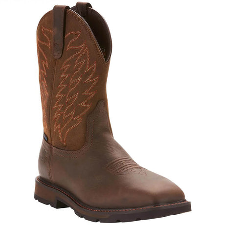 Ariat Groundbreaker Soft-Toe Waterproof Pull-On Boot Brown Profile View