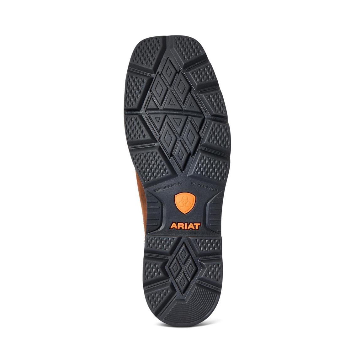 Ariat Groundbreaker Steel-Toe Wide Square Toe Work Boot Orange Sole