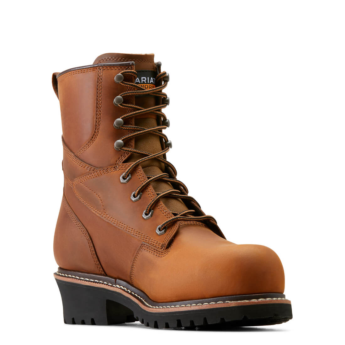 Ariat Logger Shock Shield Composite-Toe Waterproof Work Boot Copper Brown Medial
