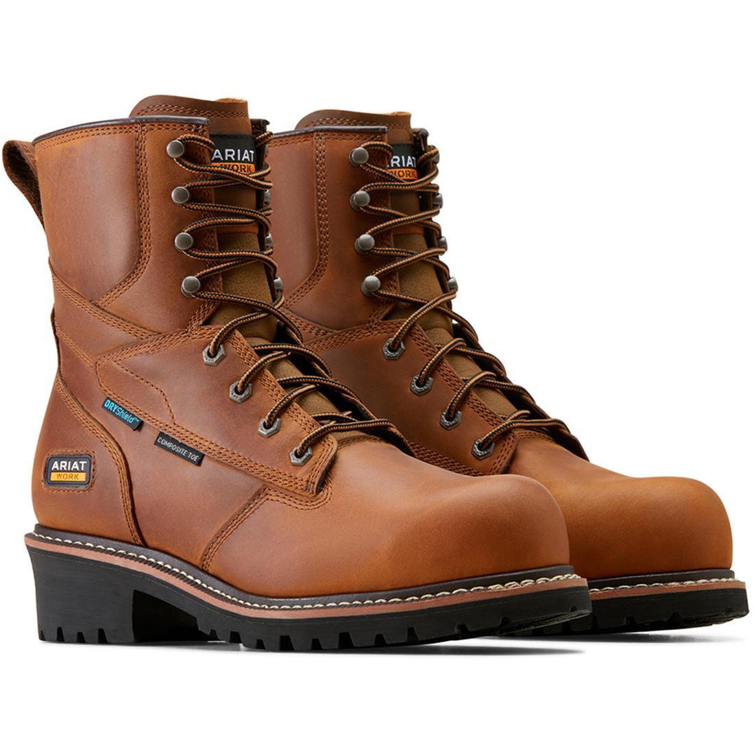 Ariat Logger Shock Shield Comp Toe WP Boot - Cpr Brown – Steel Toes