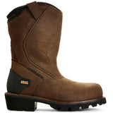 Ariat Powerline Composite-Toe Waterproof 400g Pull-On Work Boot Oily Distressed Brown Profile