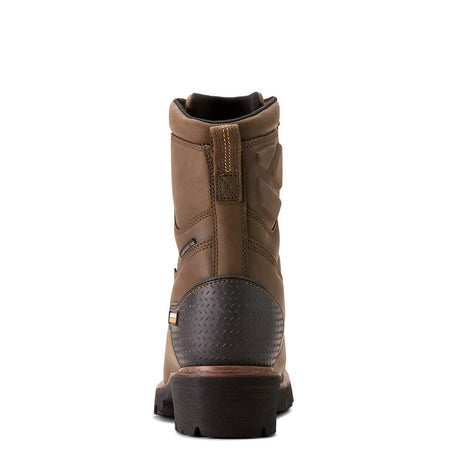 Ariat Powerline 8 inch Composite-Toe Waterproof 400g Work Boot Oily Distressed Brown Heel