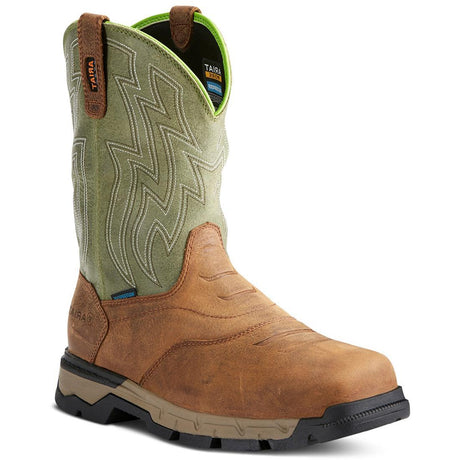 Ariat Rebar Flex Soft-Toe Waterproof Western Boot Rye Brown Profile View