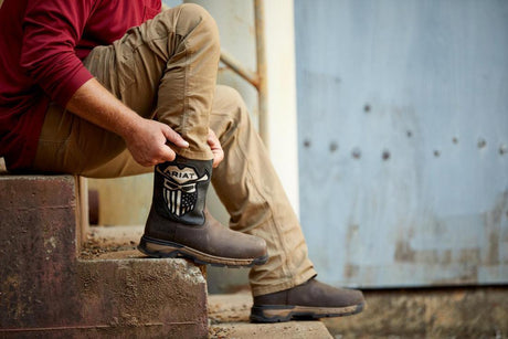 Ariat Rebar Flex VentTEK Incognito Composite-Toe Western Work Boot Iron Coffee Heel
