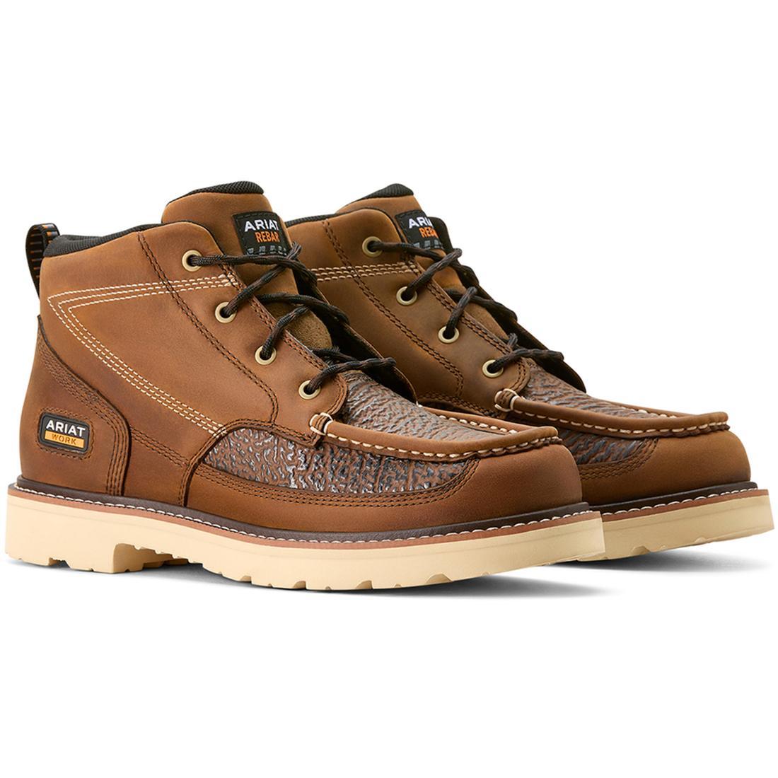 Ariat Rebar Lift Soft-Toe Chukka Boot Distressed Brown-Textured Profile