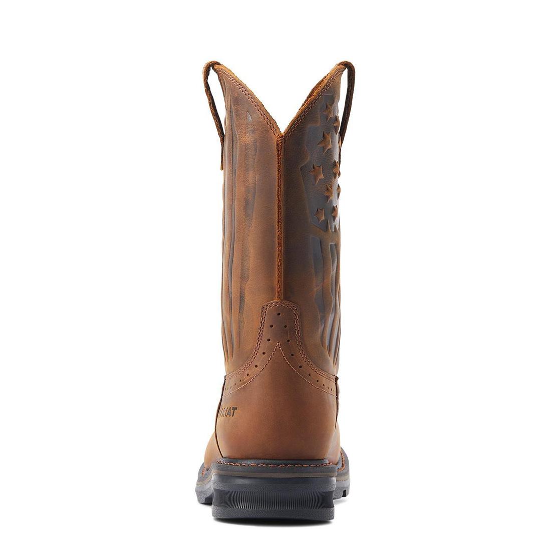 Ariat Sierra Shock Shield Patriot Soft-Toe Boot Distressed Brown Heel