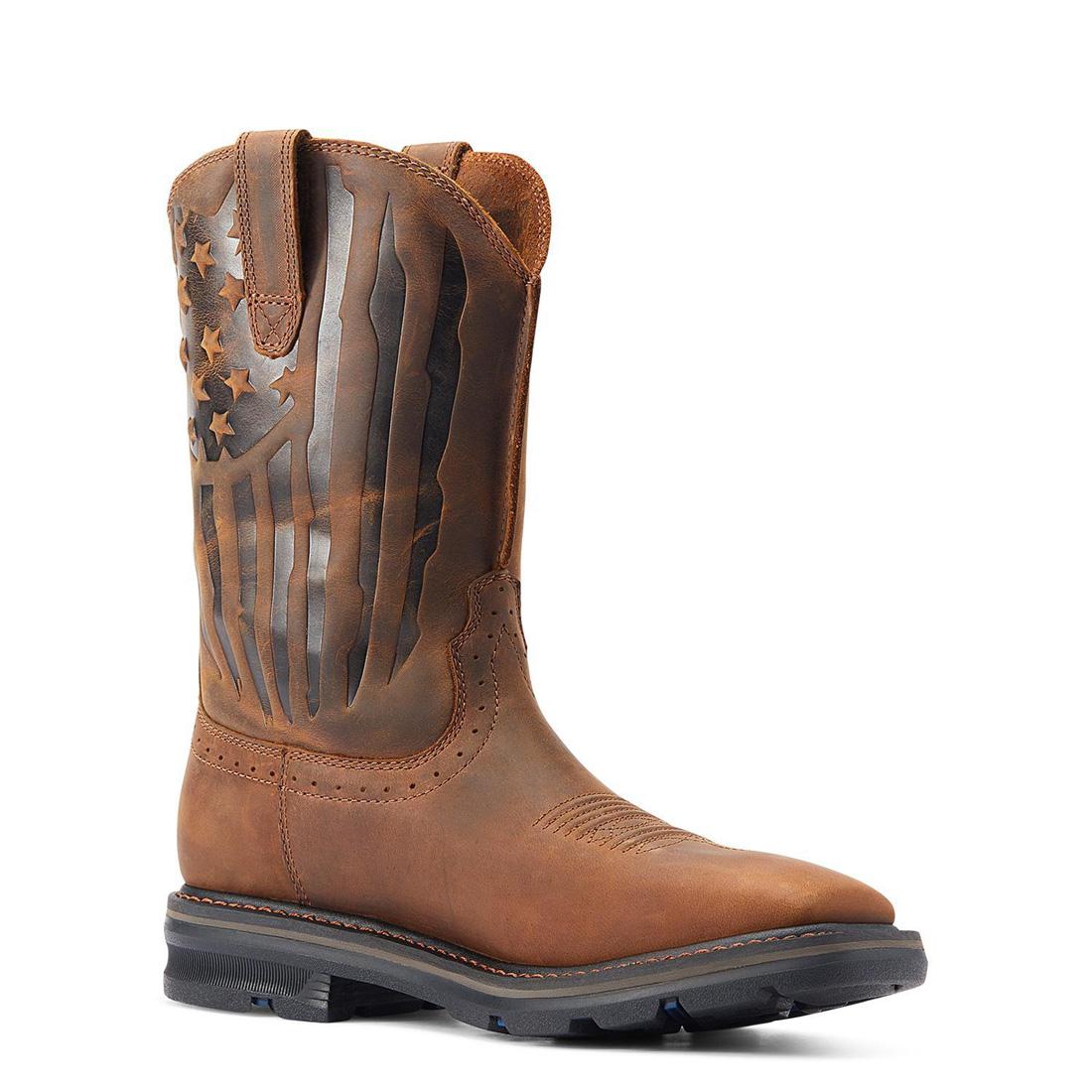 Ariat Sierra Shock Shield Patriot Soft-Toe Boot Distressed Brown Medial