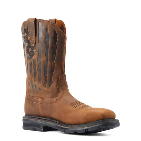 Ariat Sierra Shock Shield Patriot Steel-Toe Work Boot Distressed Brown Medial